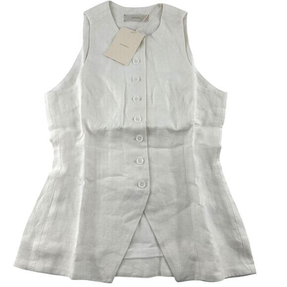 Faithfull the Brand White Linen Seema Top Size 4 - Picture 5 of 11